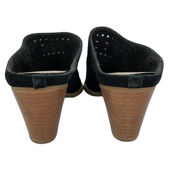 Seychelles Mule Women's 9.5 Black Cut Out Heels Shoes Pointed Toe - Picture 5 of 13